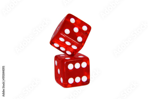 Balancing Red Las Vegas Casino Gamling Dice 