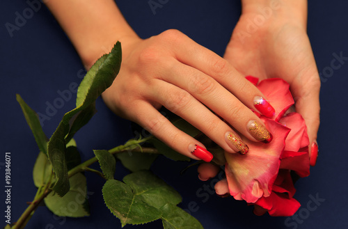 nail art design - rose