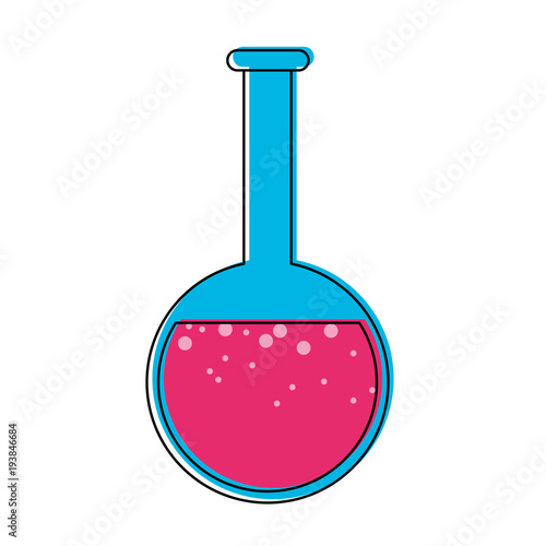 Chemistry flask with liquid vector illustration graphic design