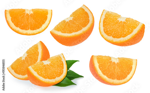 Orange fruits isolated on white