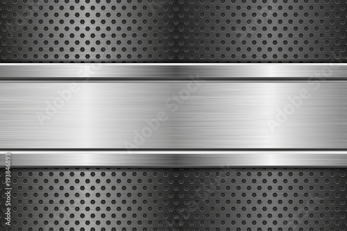 Perforated background with metal brushed background