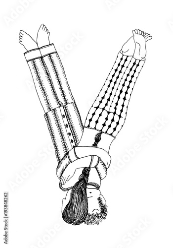 Letter V: Sleeping Couple Embracing