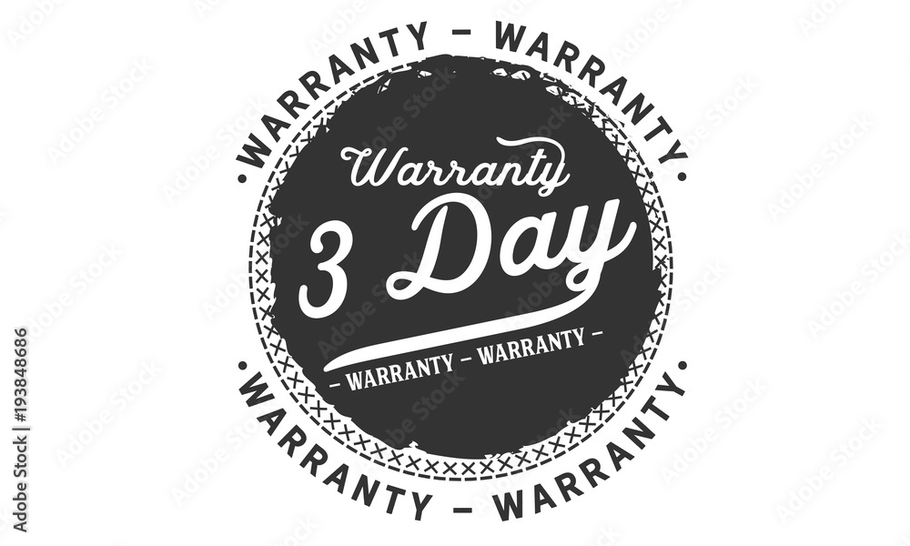 Fototapeta premium 3 days warranty icon vintage rubber stamp guarantee