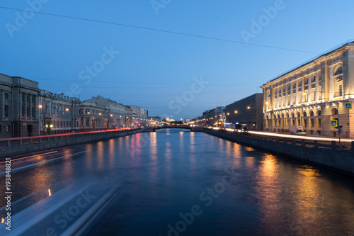 The canal at night in St. Petersburg