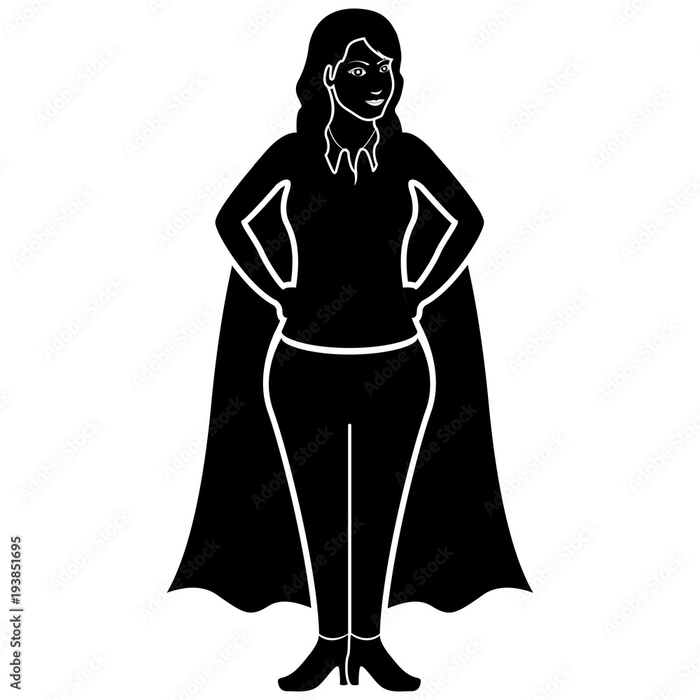 Superwoman cartoon character silhouette Superwoman cartoon character silhouette