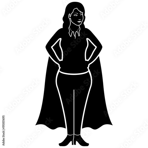 Superwoman cartoon character silhouette