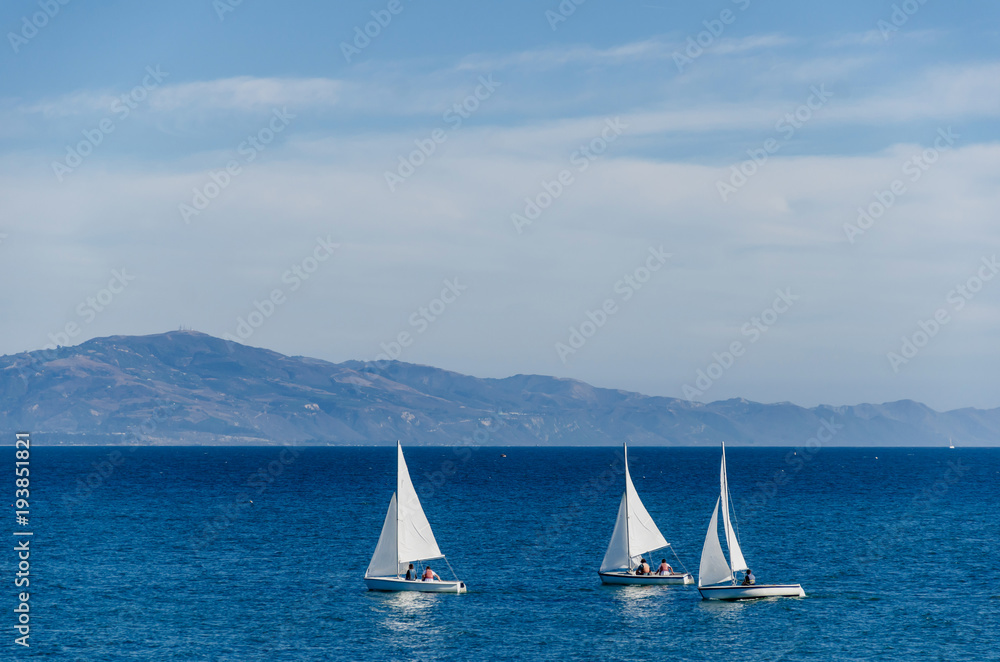 Luxury yachts at Sailing regatta in Santa Barbara