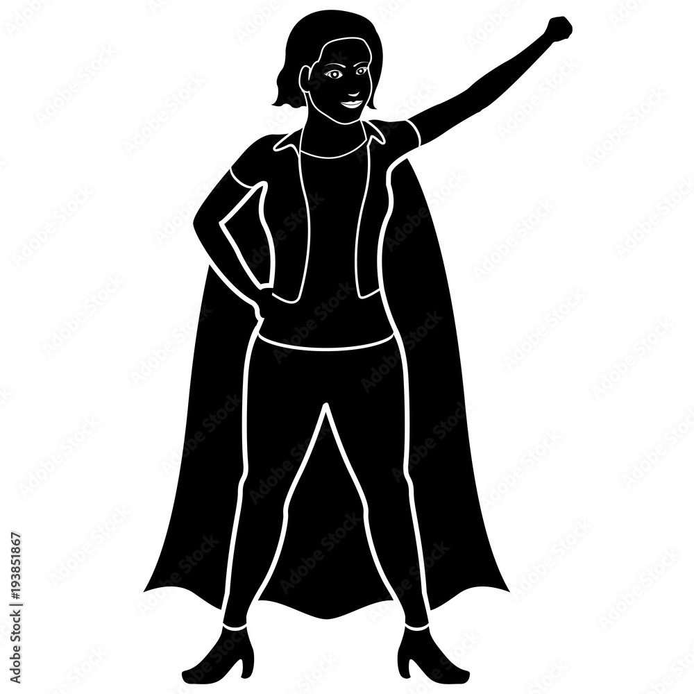 Superwoman cartoon character silhouette