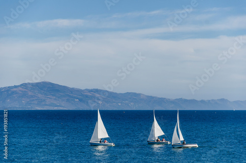 Luxury yachts at Sailing regatta in Santa Barbara © ellensmile
