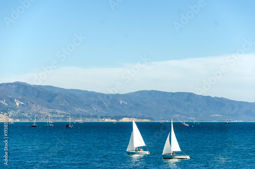 Luxury yachts at Sailing regatta in Santa Barbara