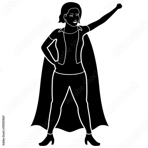 Superwoman cartoon character silhouette