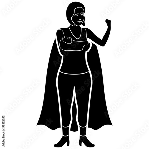 Superwoman cartoon character silhouette