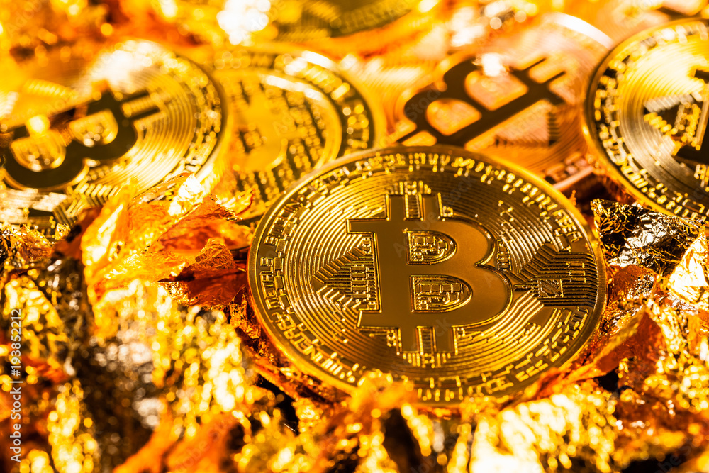 Golden bitcoin coin Golden bitcoin coin