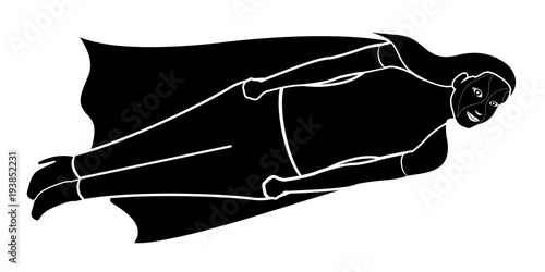 Superwoman cartoon character silhouette