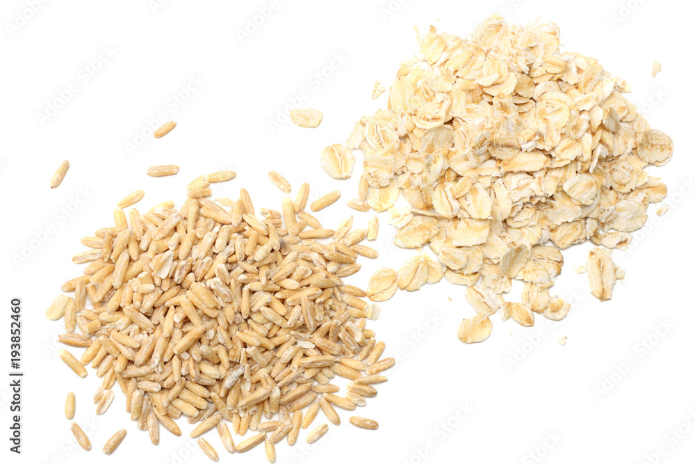 oatmeal isolated on white background. top view oatmeal isolated on white background. top view