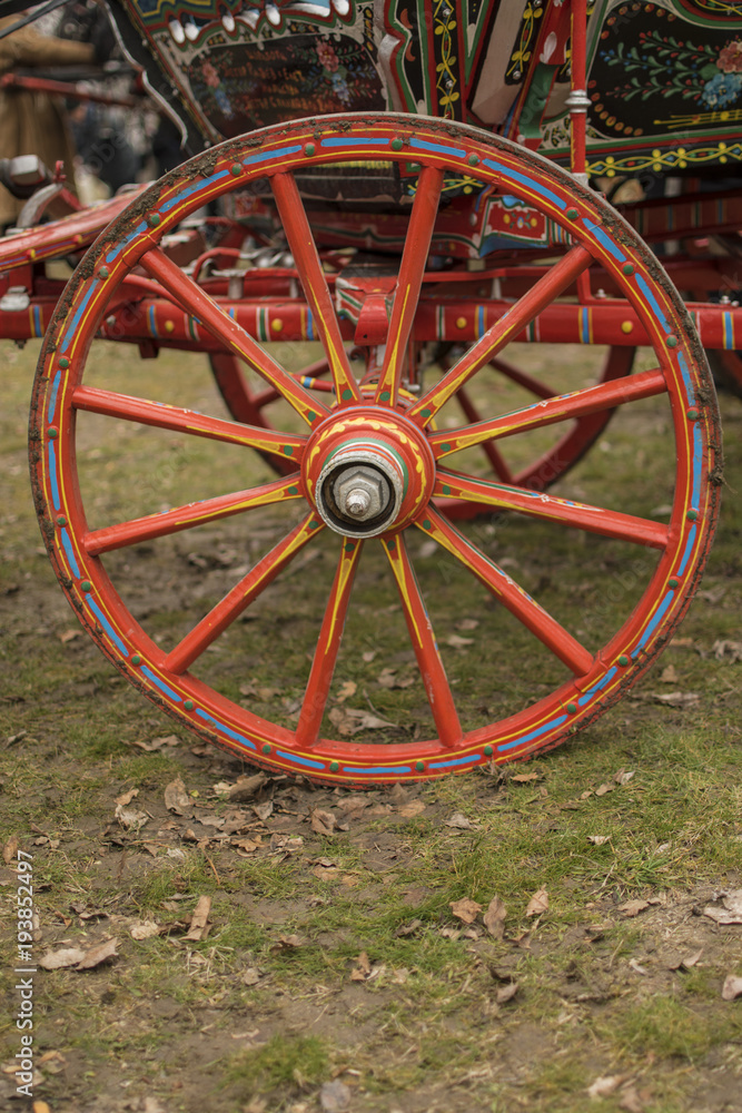 Decorated cart for St. Theodore's day