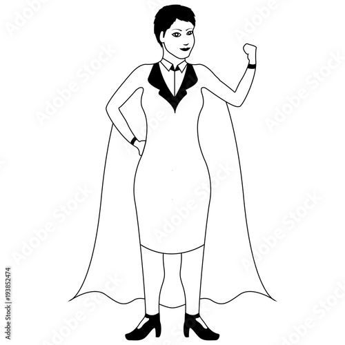 Superwoman cartoon character sketch