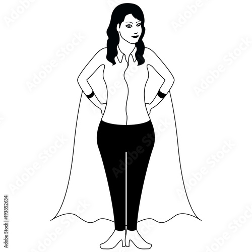 Superwoman cartoon character sketch