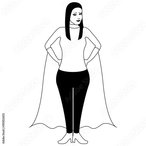 Superwoman cartoon character sketch