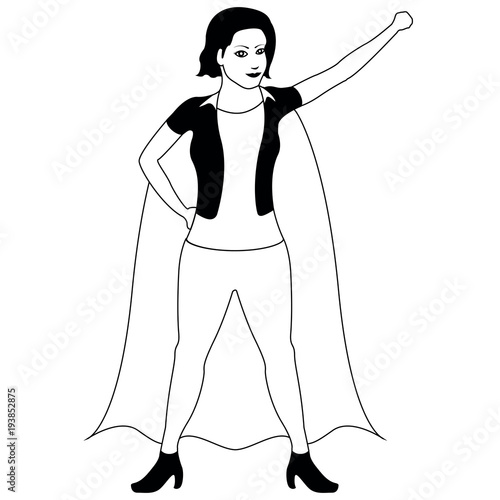 Superwoman cartoon character sketch