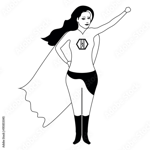 Superwoman cartoon character sketch