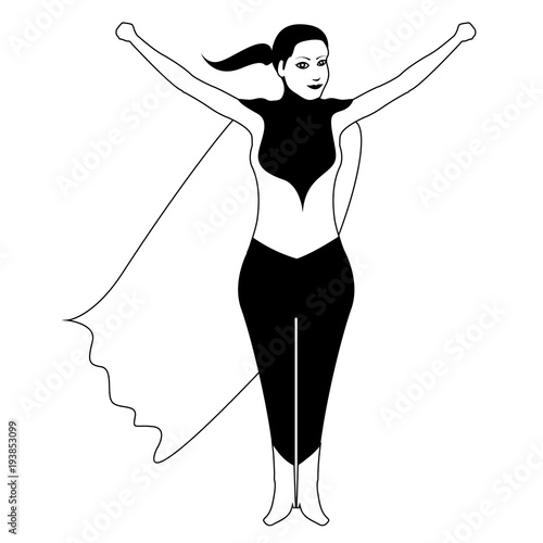 Superwoman cartoon character sketch