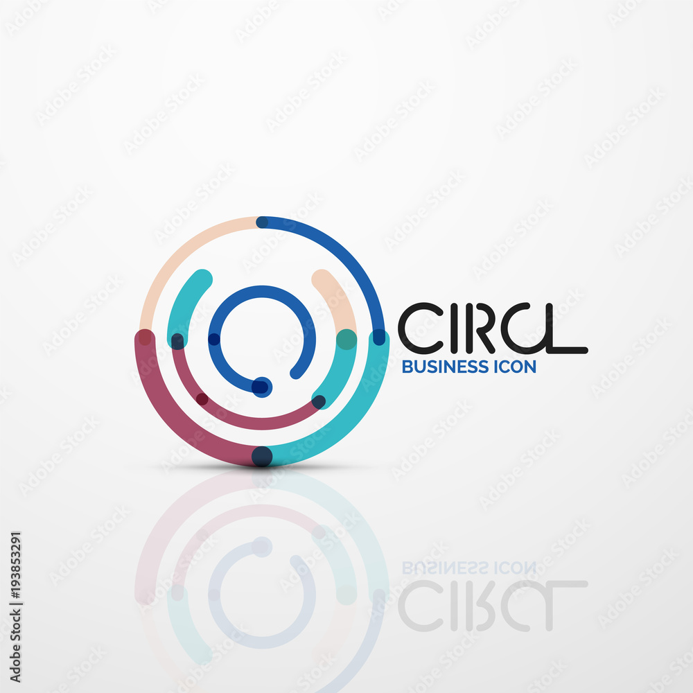 Obraz premium Abstract swirl lines symbol, circle logo icon