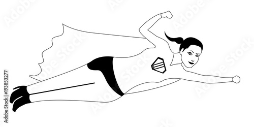 Superwoman cartoon character sketch