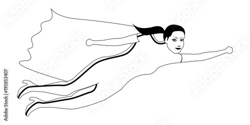 Superwoman cartoon character sketch