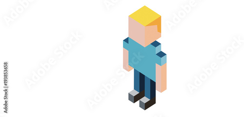 personaggio, semplice, cubo
