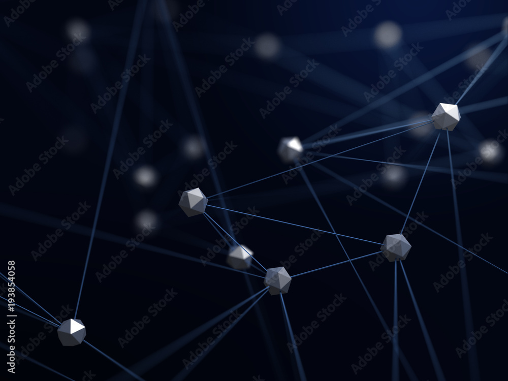 Futuristic polygonal background of low poly surface with connected dots and lines. Abstract 3d rendering. Futuristic polygonal background of low poly surface with connected dots and lines. Abstract 3d rendering.