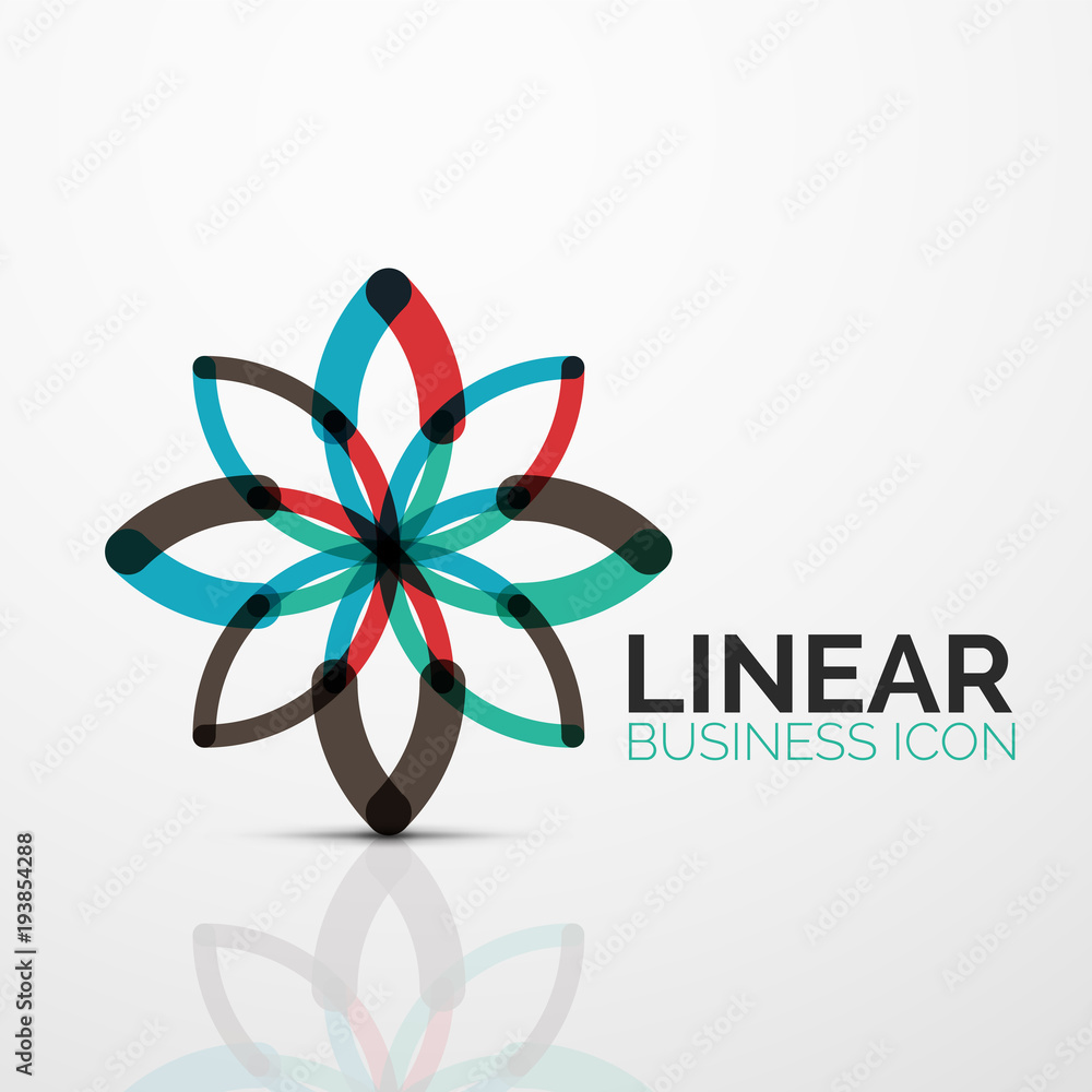 Outline minimal abstract geometric linear business icon made of line segments, elements Outline minimal abstract geometric linear business icon made of line segments, elements