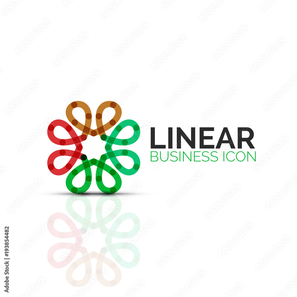 Abstract flower or star, linear thin line icon. Minimalistic business geometric shape symbol created with line segments Abstract flower or star, linear thin line icon. Minimalistic business geometric shape symbol created with line segments