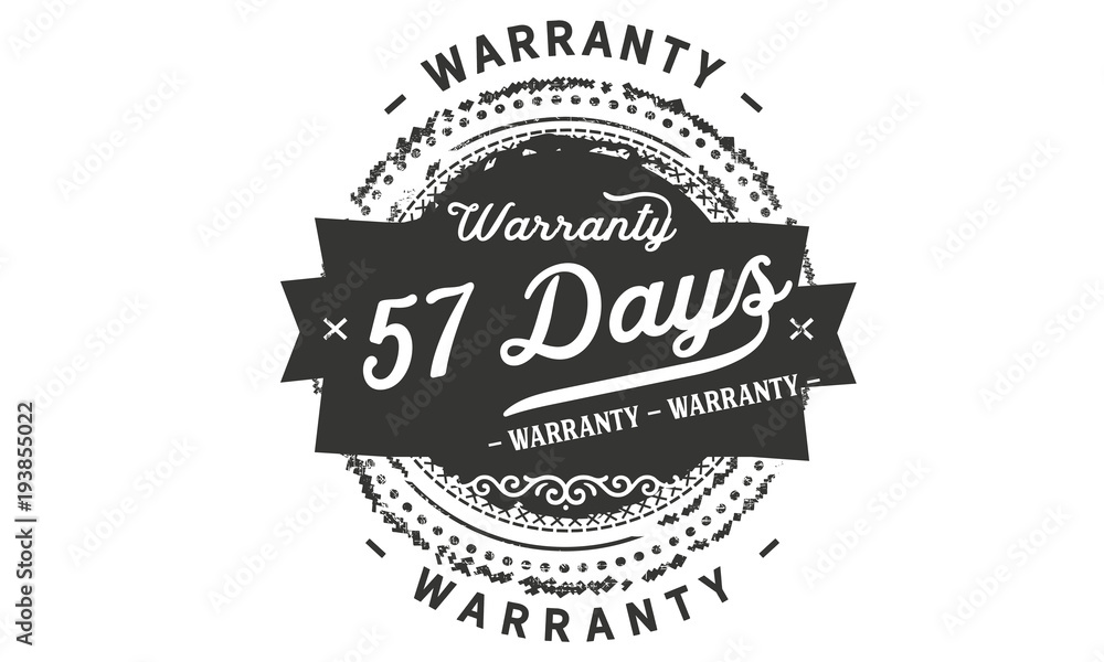 Obraz premium 57 days warranty icon vintage rubber stamp guarantee