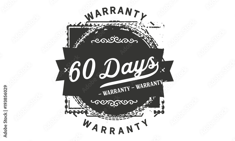 60 days warranty icon vintage rubber stamp guarantee