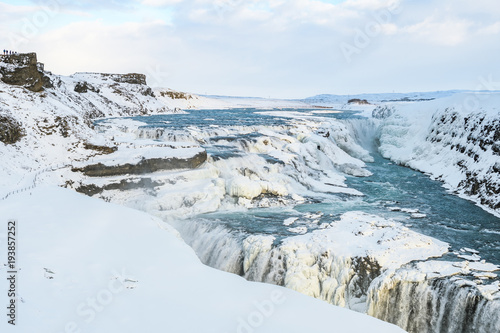 gullfoss waterfall, one the golden circle landmarks at Iceland 