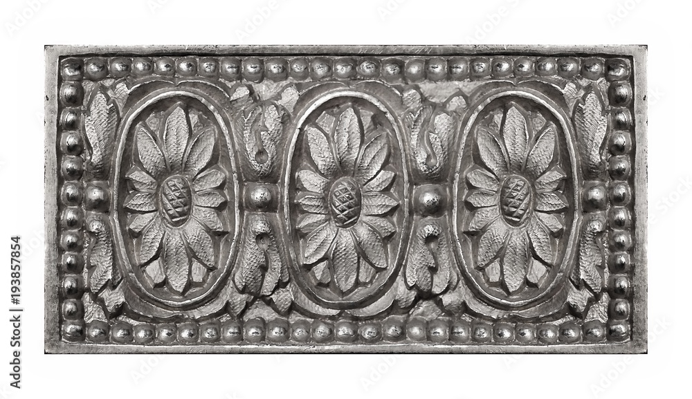 Silver decorative element in the form of a flower