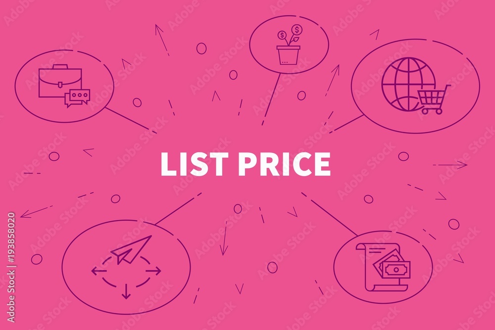 Conceptual business illustration with the words list price Conceptual business illustration with the words list price