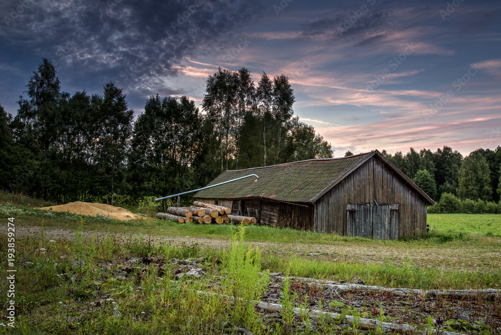 Fototapeta premium old barn used as sawmill