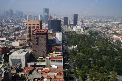 Aerical View of Mexico City with early morning smog photo