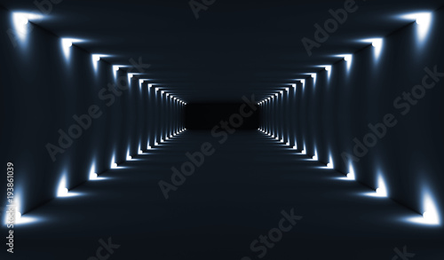 Fototapeta Naklejka Na Ścianę i Meble -  Abstract dark empty 3d tunnel interior