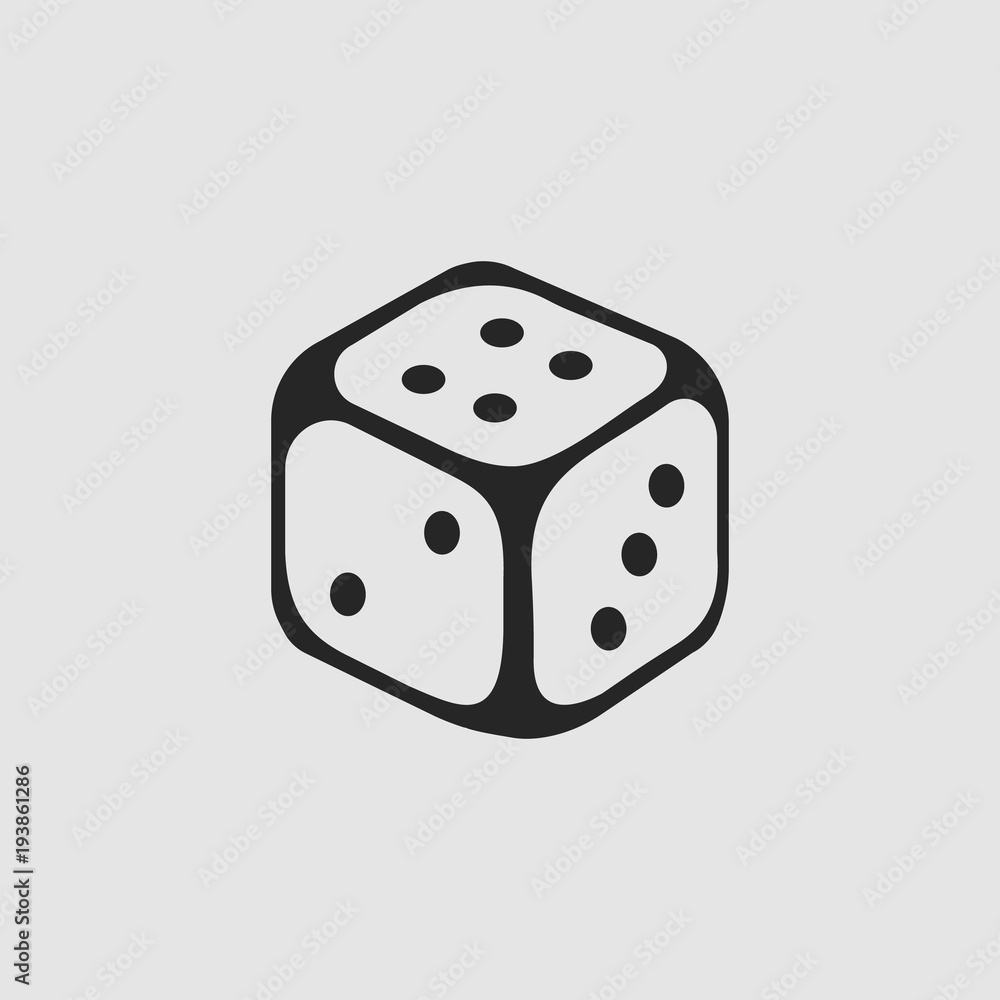 Dice icon. Dice vector isolated. Flat vector illustration in black. EPS Dice icon. Dice vector isolated. Flat vector illustration in black. EPS