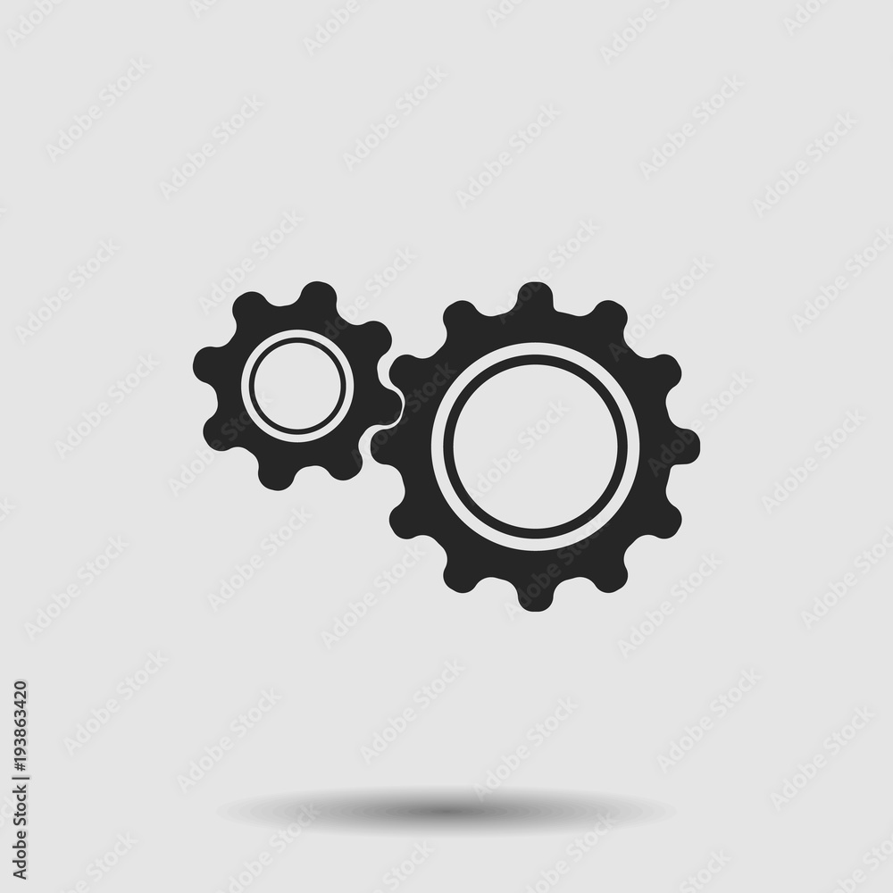 Gears icon. Gears vector isolated. Flat vector illustration in black. EPS Gears icon. Gears vector isolated. Flat vector illustration in black. EPS