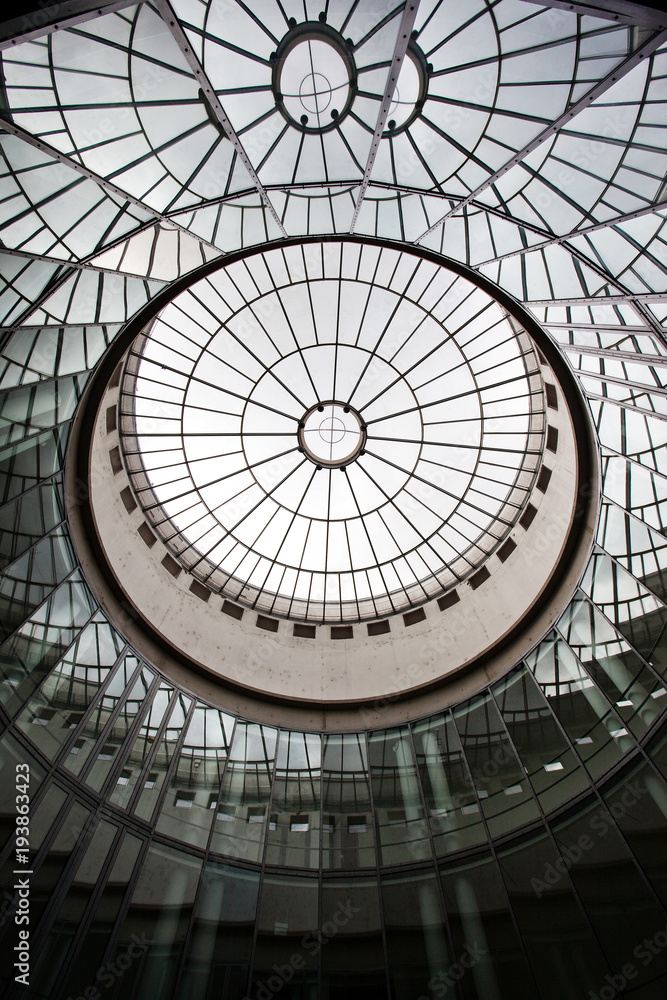 Geometric construction of glass and concrete in frankfurt, germany ...