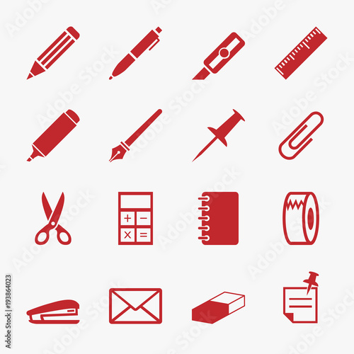 Office stationery icons
