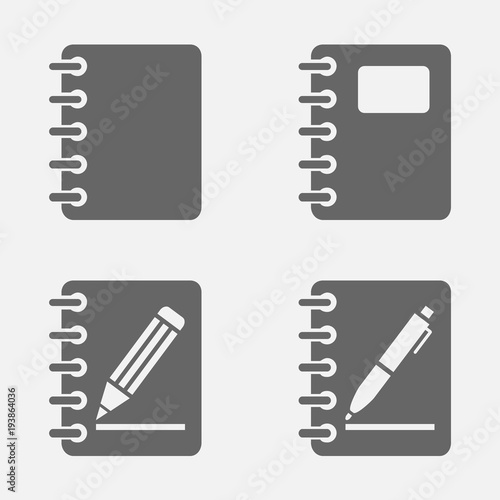 Notebook notepad icon isolated