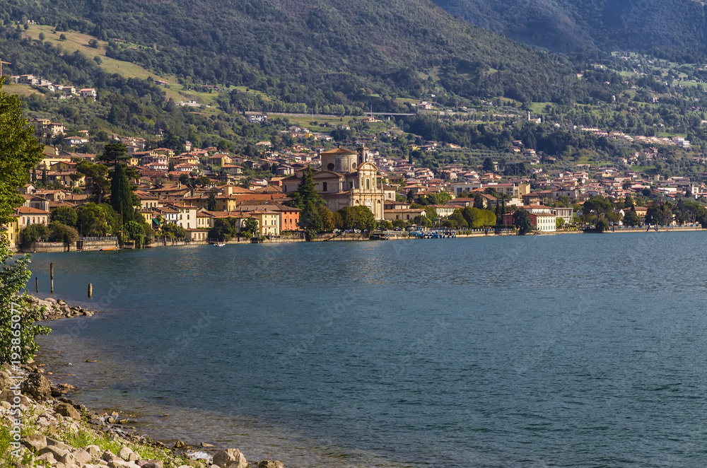 Lake Iseo and a small town