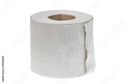 Simple toilet paper roll isolated on white background.