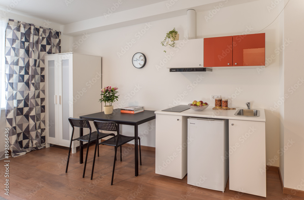 Fototapeta premium Interior of studio appartament.