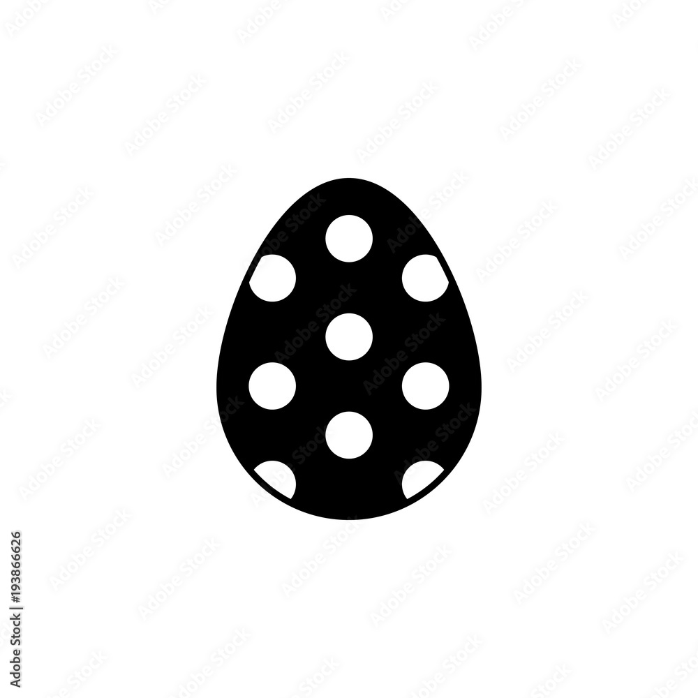 easter egg with spots vector black icon on white background easter egg with spots vector black icon on white background